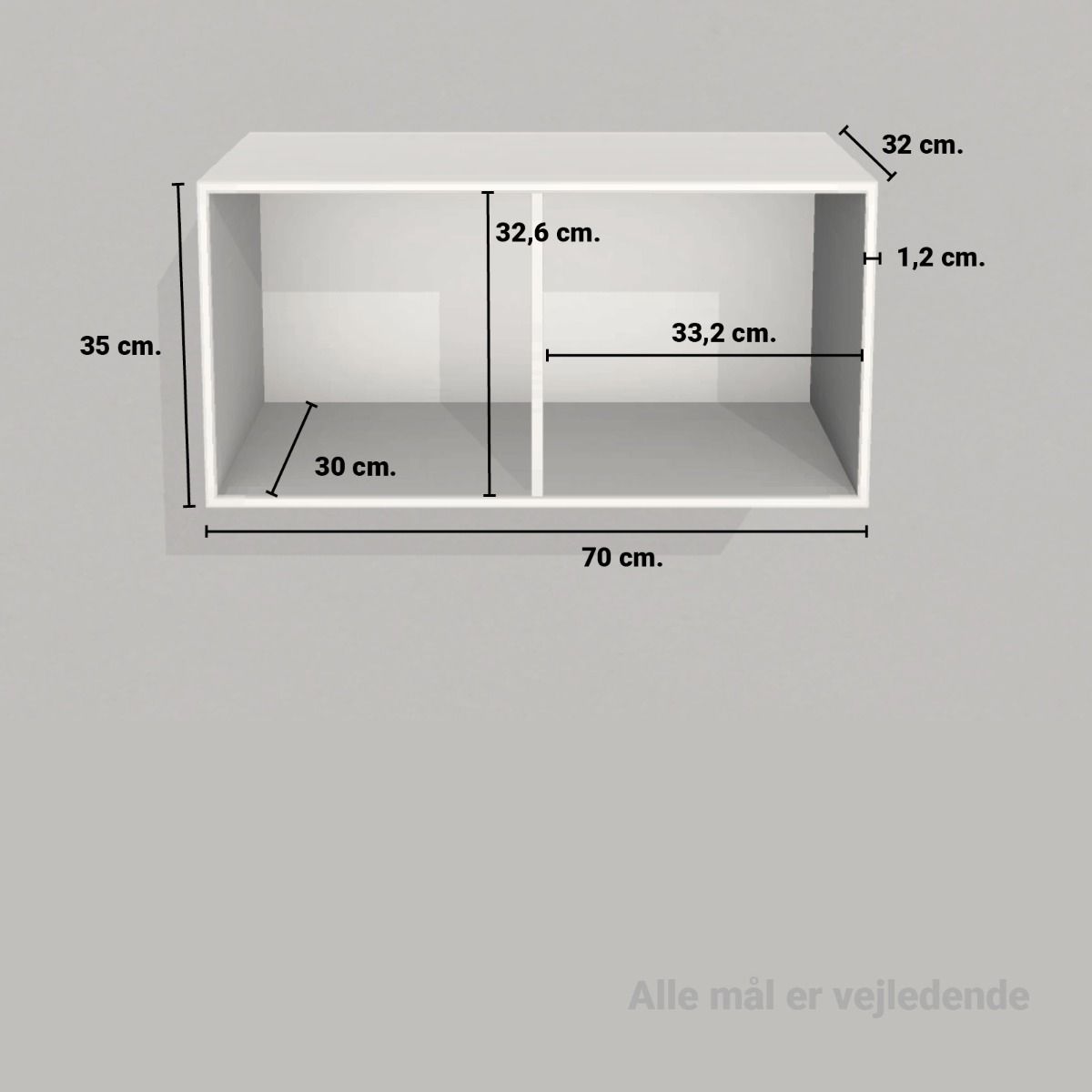 image - Kubik Color halv reolkasse - 2 rum