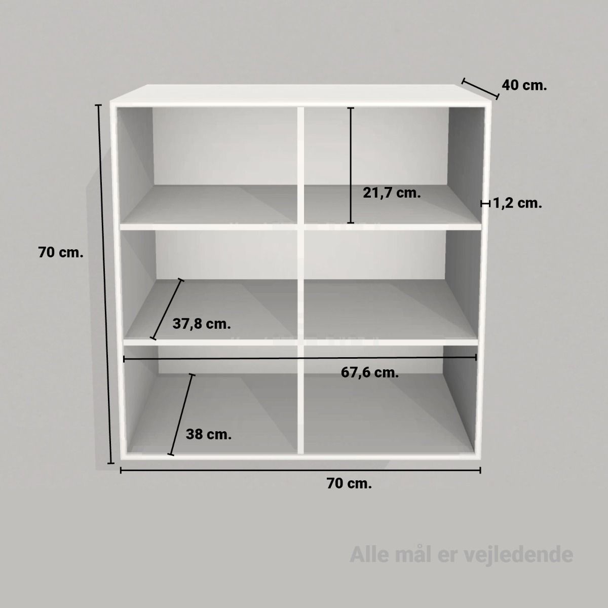 image - Kubik Træ hel reolkasse - 6 rum