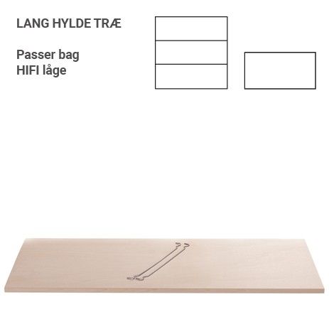 image - KUBIK Træ hylde - til bag stoflåge / HIFI låge