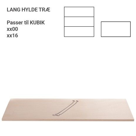 image - Kubik Træ hylde - bred - hel reolkasse 3 rum