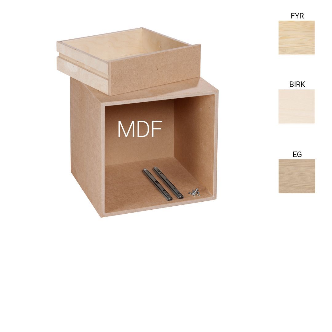image - Kubik Træ kvart reolkasse - 1 skuffe