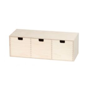 Minikommode i bjørkefiner med 3 skuffer (51x17xD20 cm.)