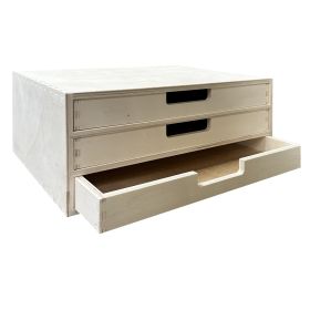 Minikommode i bjørkefiner (B35 H16 D25 cm.)