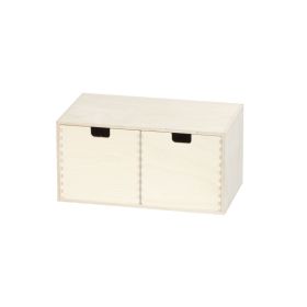 Minikommode i bjørkefiner - 2 skuffer (34x17xD20 cm)