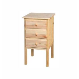 Kommode med 3 skuffer furu