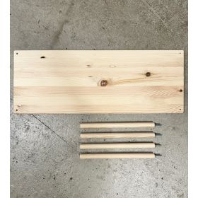 Forlengelseshylle + 4 avstandsstykker for søylehylle i furu