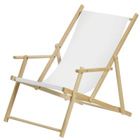 Strandstol, hvit stoff