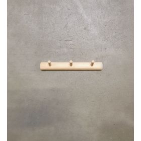 Knaggrekke med 3 knagger - bjørk rundet