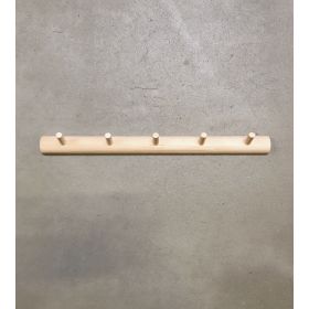 Knaggrekke med 5 knagger - bjørk rundet