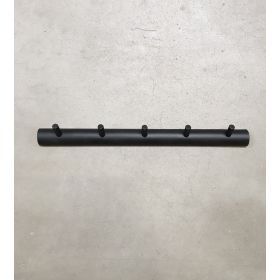 Knaggrekke med 5 knagger - svartmalt rundet