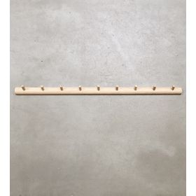 Knaggrekke med 9 knagger - eik rundet