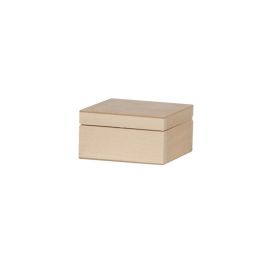 Eske i tre med lokk 16x16x7 cm.