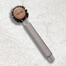 Oppvaskbørste med silikon skaft grå