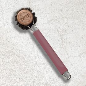 Oppvaskbørste med silikon skaft bordeaux