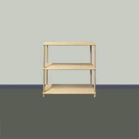 bokhylle i furu - 3 hyller H81 cm.