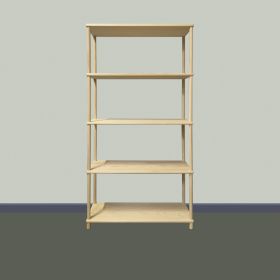 bokhylle i furu - 5 hyller H155 cm.