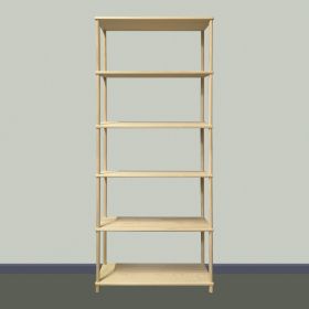 bokhylle i furu - 6 hyller H192 cm.