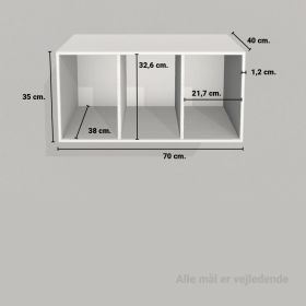 image - Kubik Color halv reolkasse - 3 rum