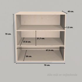 image - Kubik Træ hel reolkasse - 3 rum