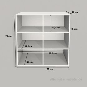 image - Kubik Træ hel reolkasse - 6 rum