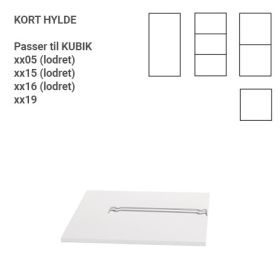 KUBIK Color hylle - halv/kvart reolkasse