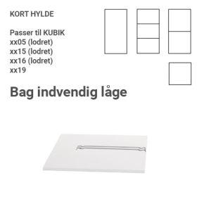 KUBIK Color hylle - for innvendig dør - halv/kvart reolkasse