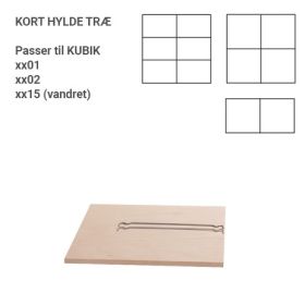 KUBIK tre hylle - hel reolkasse 4 rom