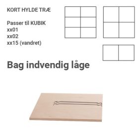 KUBIK tre hylle - for innvendig dør - hel reolkasse 4 rom