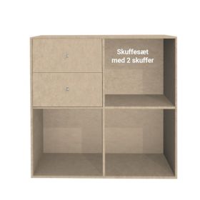 2 skuffer til KUBIK tre hel reolkasse - 4 rom
