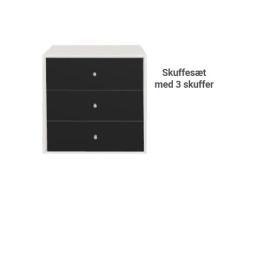 3 skuffer for KUBIK Color kvart reolkasse - 1 rom