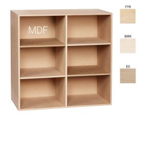 KUBIK tre 70x70 cm. - hel bokhylle 6 rom