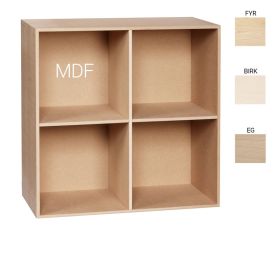 KUBIK tre 70x70 cm. - hel bokhylle 4 rom