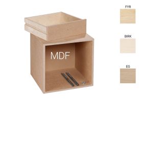 KUBIK Tre 35x35 cm. - kvart bokhylle - 1 skuff